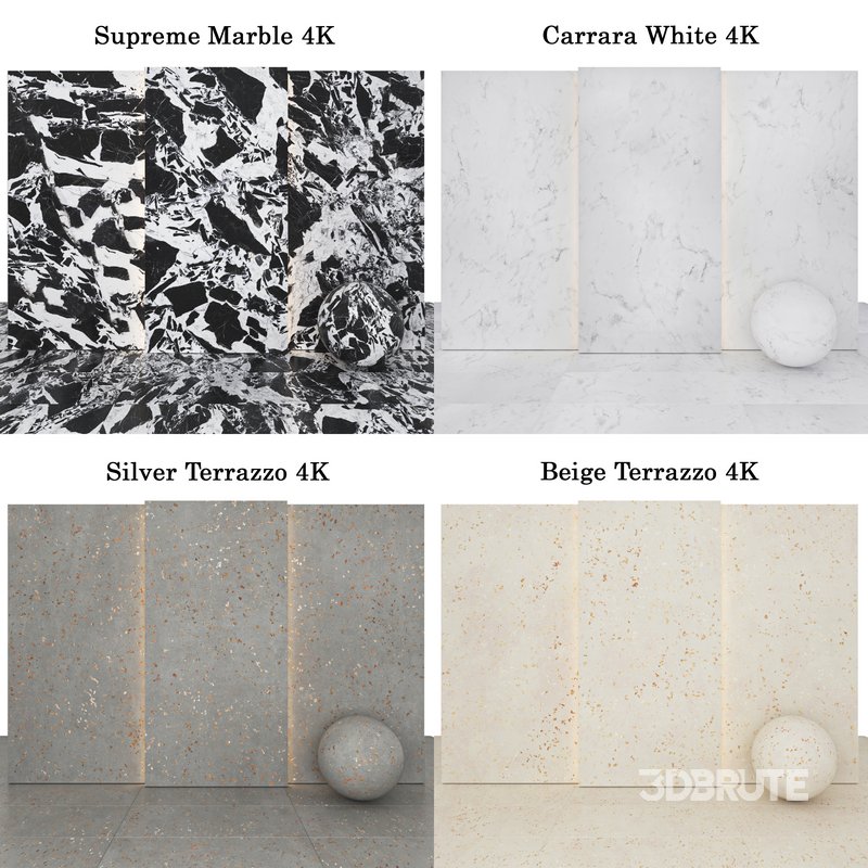 Marble 117 (Terrazzo,Carrara,Supreme,Stone) Image 4
