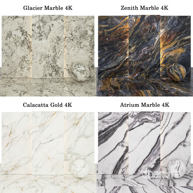 Marble 115 (Calacatta Gold,Zenith,Glacier,Atrium) Image 1