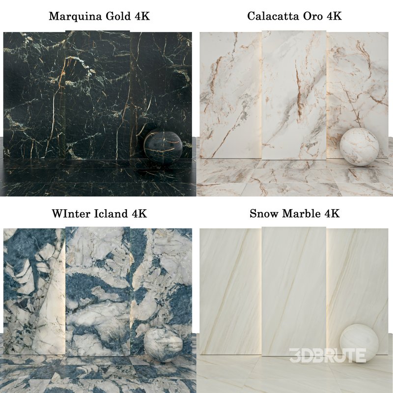 Marble 118 (Calacatta Oro,Marquina,Snow,Winter Icland) Image 3