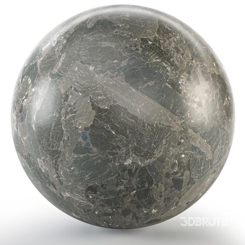 Marble 114 (Fantastic Gem,Dark Cloudy,Solo,gray stone) Image 3