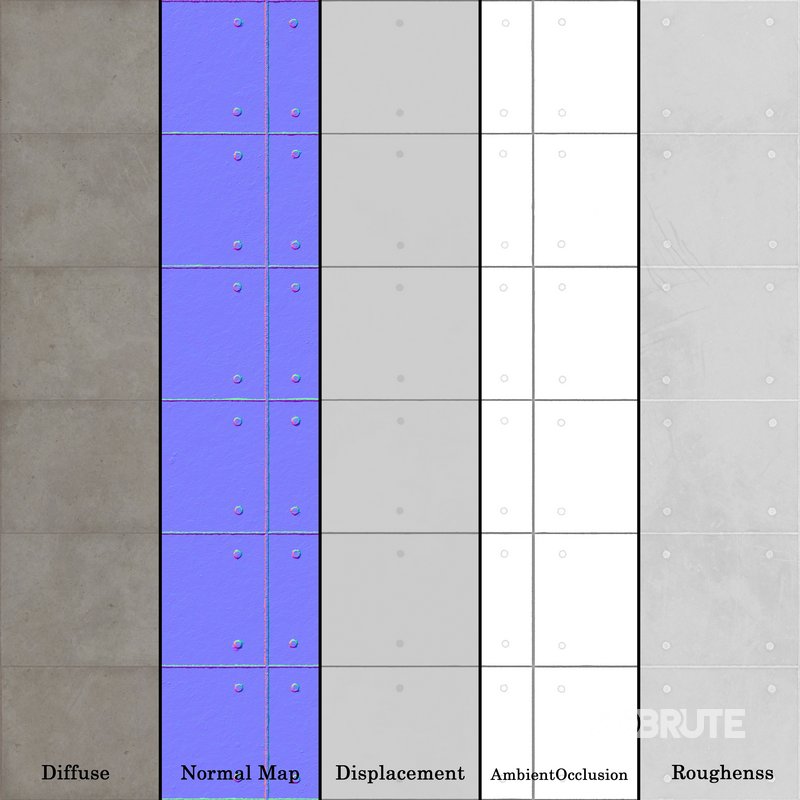 Concrete Plate Wall 04 (Seamless) Image 7