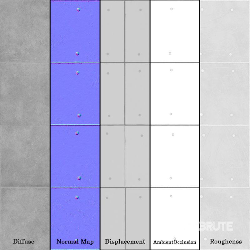 Concrete Plate Wall 01 (Seamless) Image 7