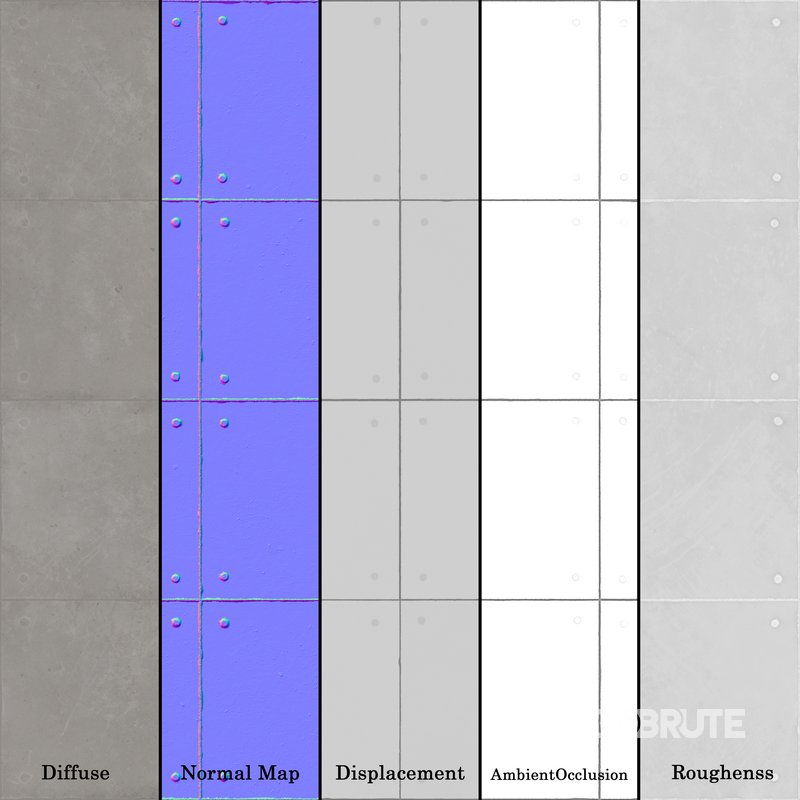 Concrete Plate Wall 02 (Seamless) Image 7