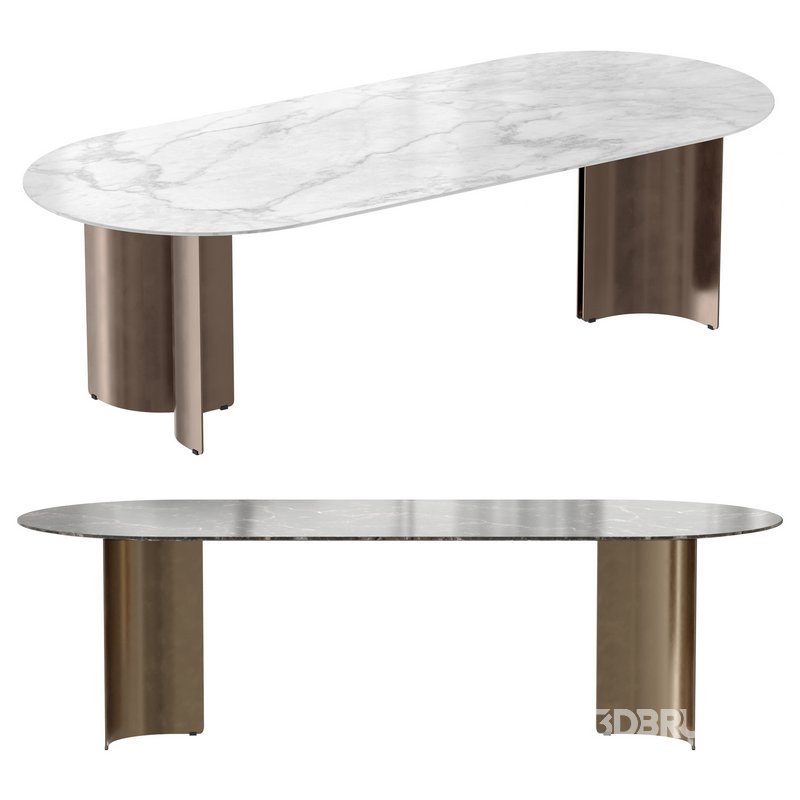 Marelli Wave oval marble table Image 1