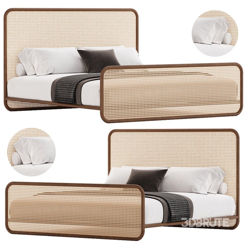 Retro Rattan Bed Image 1