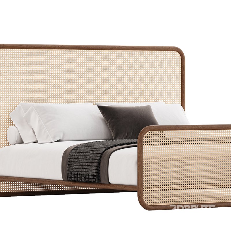 Retro Rattan Bed Image 2