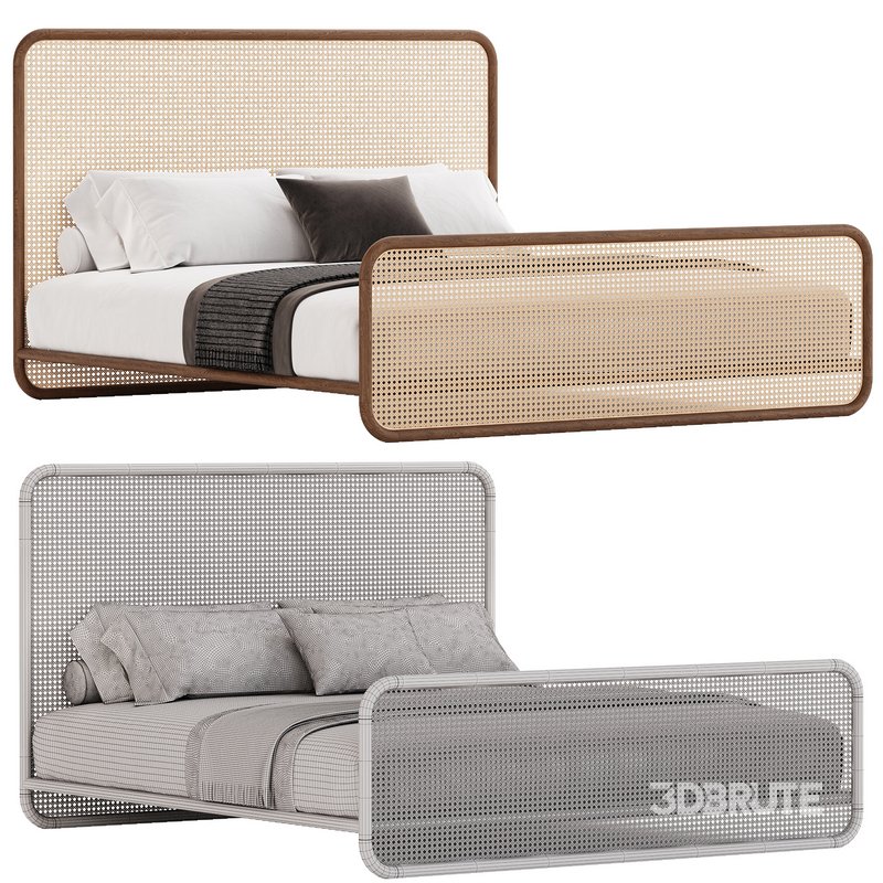 Retro Rattan Bed Image 3