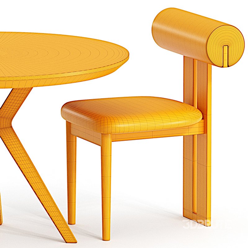 Hippo chair and Table walnut Image 3