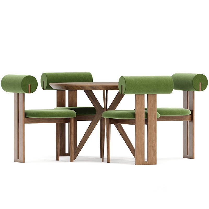 Hippo chair and Table walnut Image 2