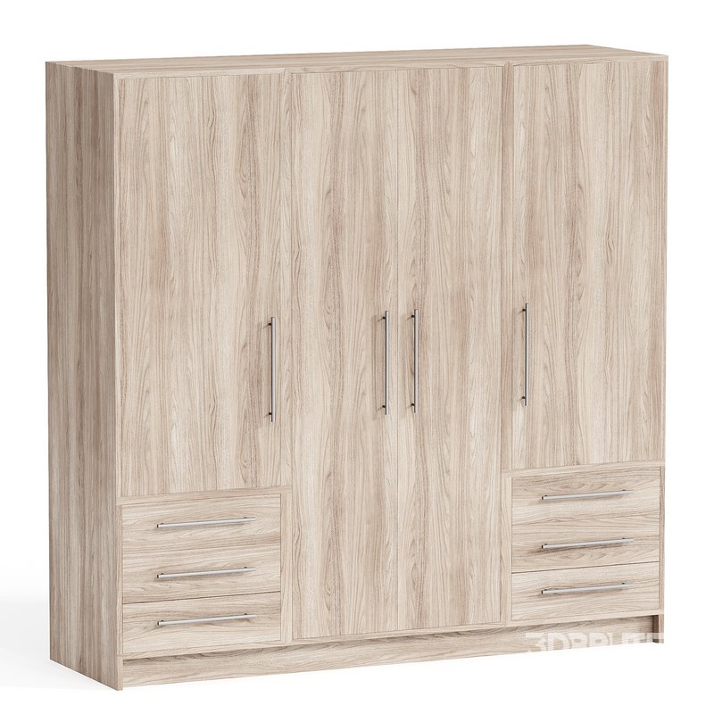 Jillian 4 Door Manufactured Wood Wardrobe Image 1