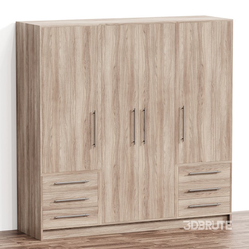 Jillian 4 Door Manufactured Wood Wardrobe Image 2