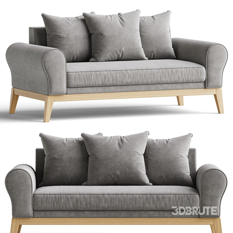 Sofa Koro Velvet Grey Image 1