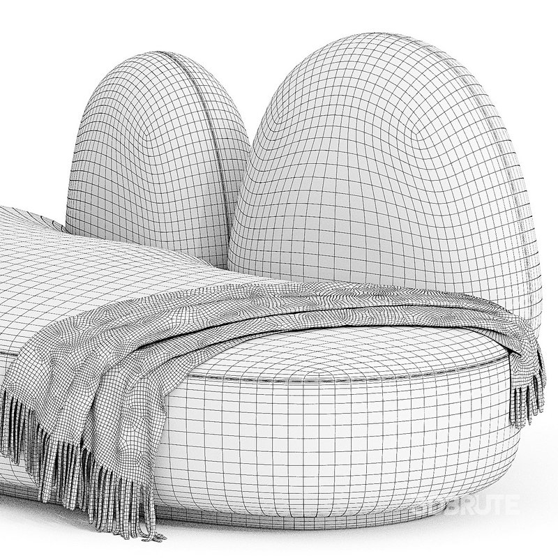 LAGU FUYU Curved 2 seater fabric sofa Image 3