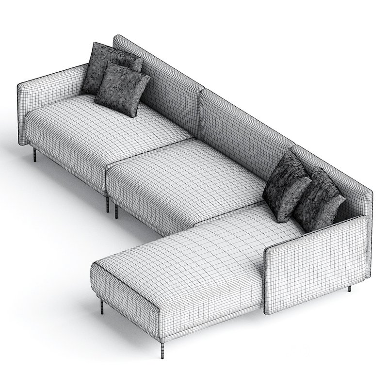 QUADRA Sofa with integrated magazine rack By HC28 Cosmo Image 2
