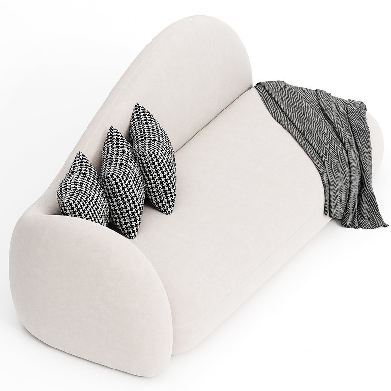 Scandinavian simple curved sofa Image 2