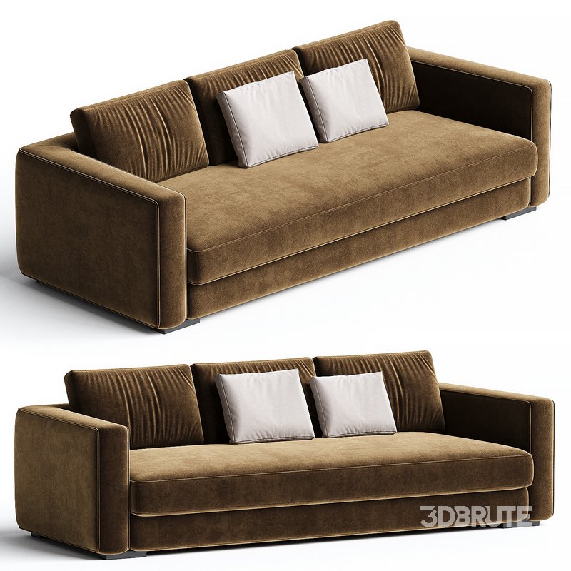 Praddy GLENN ML360 sofa lakier czarny tkanina SAFETY VELVET Image 1