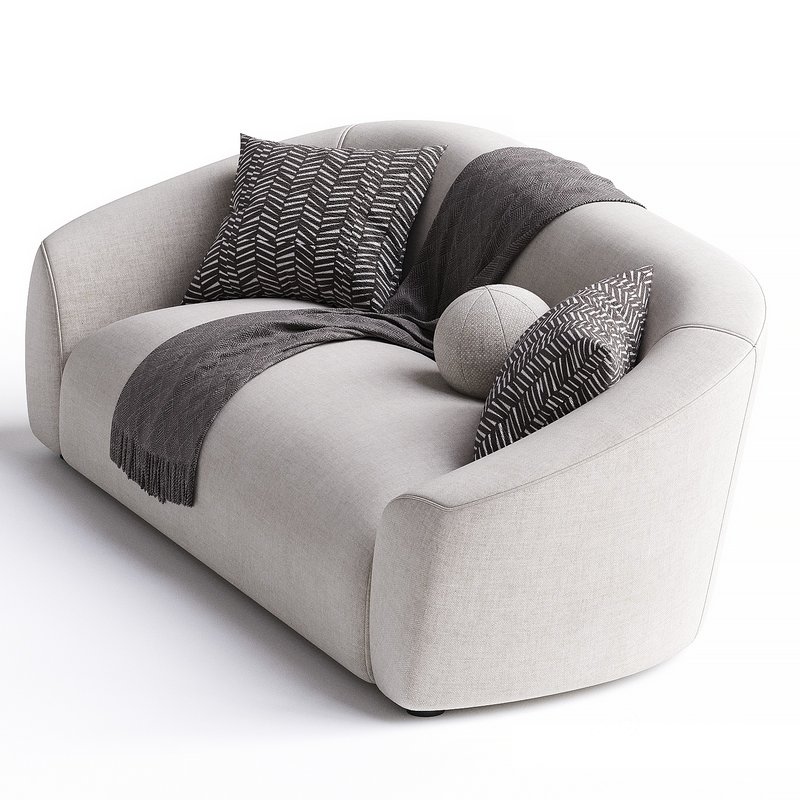 Portman 93.7 Velvet Flared Arm Sofa Image 3