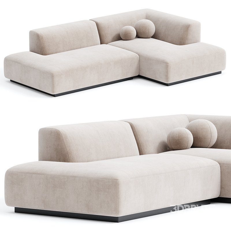 Hoekbank in jaspee stof Jacopo Image 1