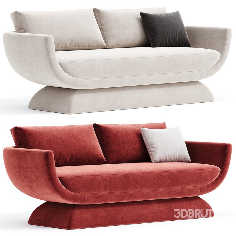 Oscar Contemporary Velvet Sofa Image 2