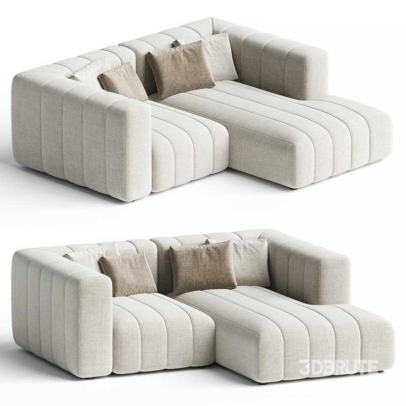 Langham Channeled 2 Piece RAF Sectional, Napa Sandstone Image 1