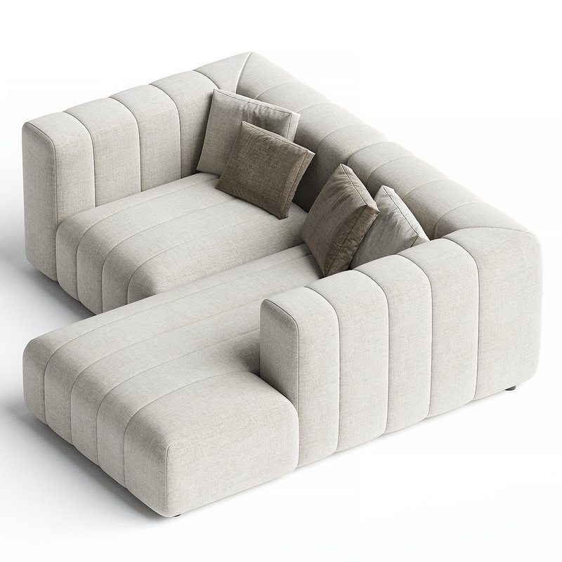 Langham Channeled 2 Piece RAF Sectional, Napa Sandstone Image 2