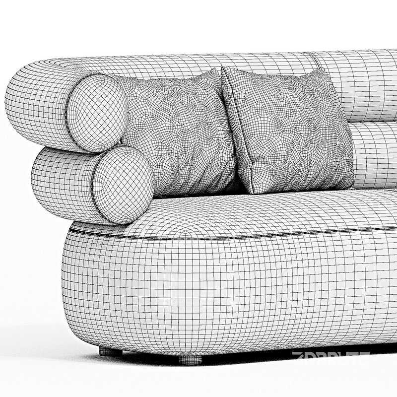 Loopo TUBE MIDNIGHT BLUE VELVET SOFA Image 3