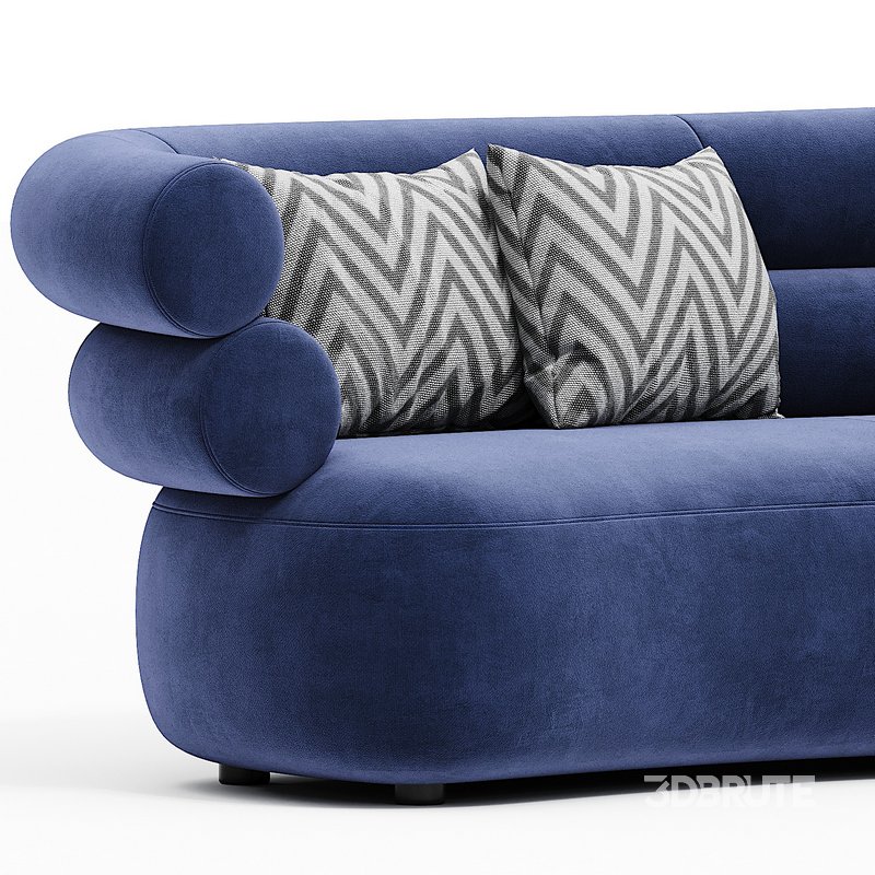 Loopo TUBE MIDNIGHT BLUE VELVET SOFA Image 2