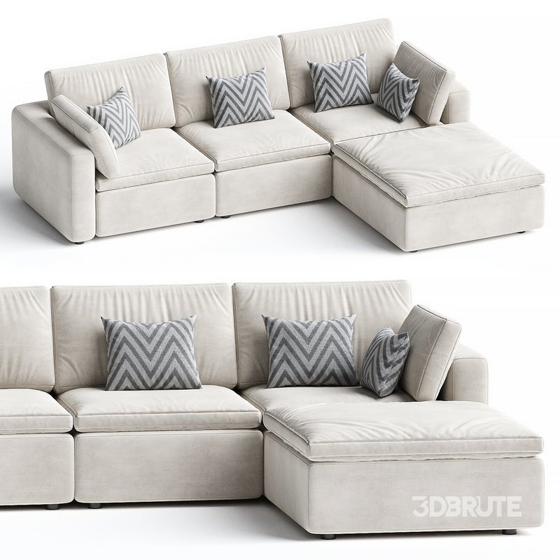 Harmony Modular 4 Piece Ottoman Sectional Image 1