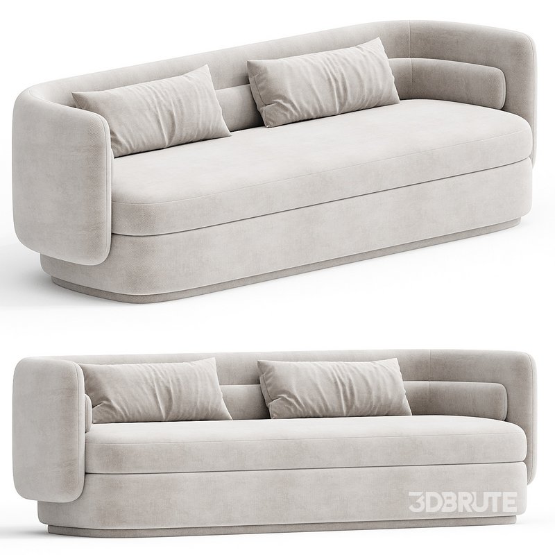 Gray Boucle Contemporary Sofa Image 1