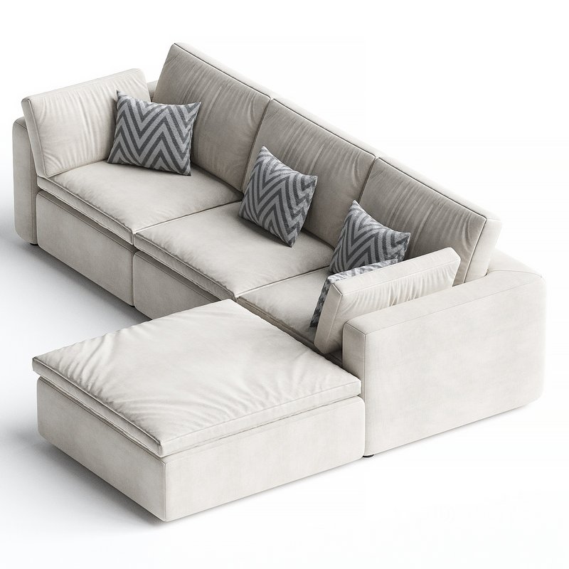 Harmony Modular 4 Piece Ottoman Sectional Image 2