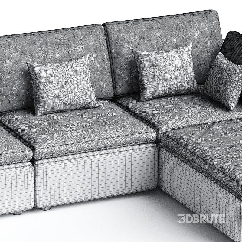 Harmony Modular 4 Piece Ottoman Sectional Image 3