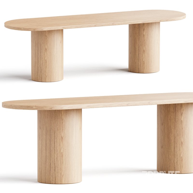 Solid Oakwood Dining Table Image 3