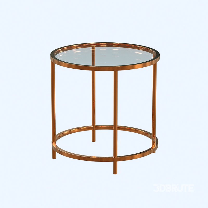 Gold Coast Deluxe Mirrored Round End Table Mirrored Top Image 1