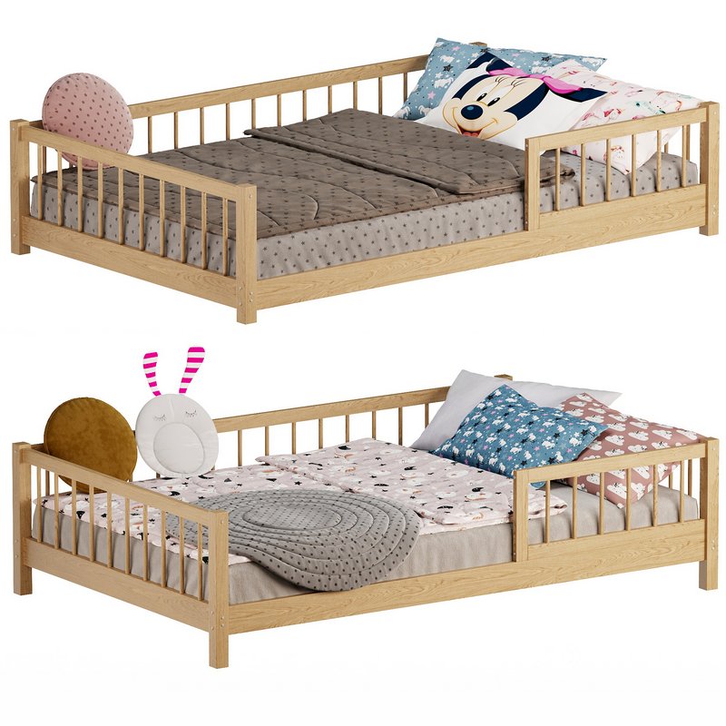 Lasse Scandinavian Wooden Kids Bed Hand Made Image 1