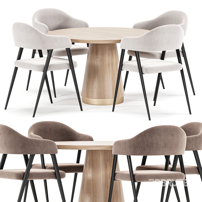 Olga table,Twin chair, Dining set Image 1