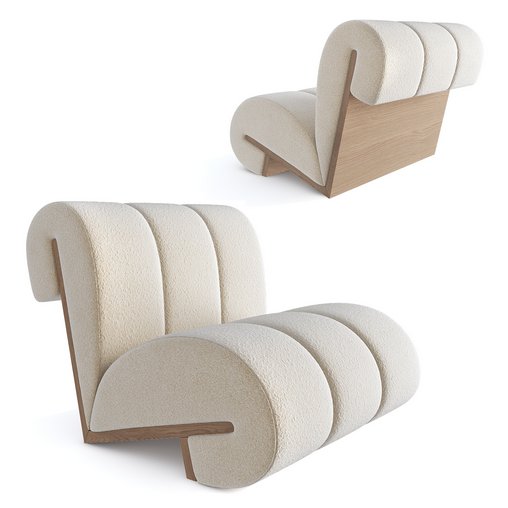 Jahdiel White Lambs Wool Chair