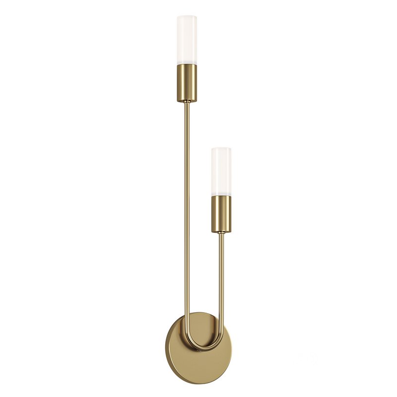 Modern Mid Century Brass Wall Sconces Image 1