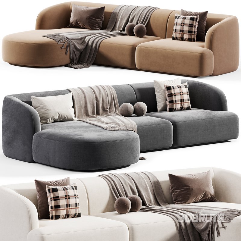 3.5 zitshoekbank Miley links velvet Image 1