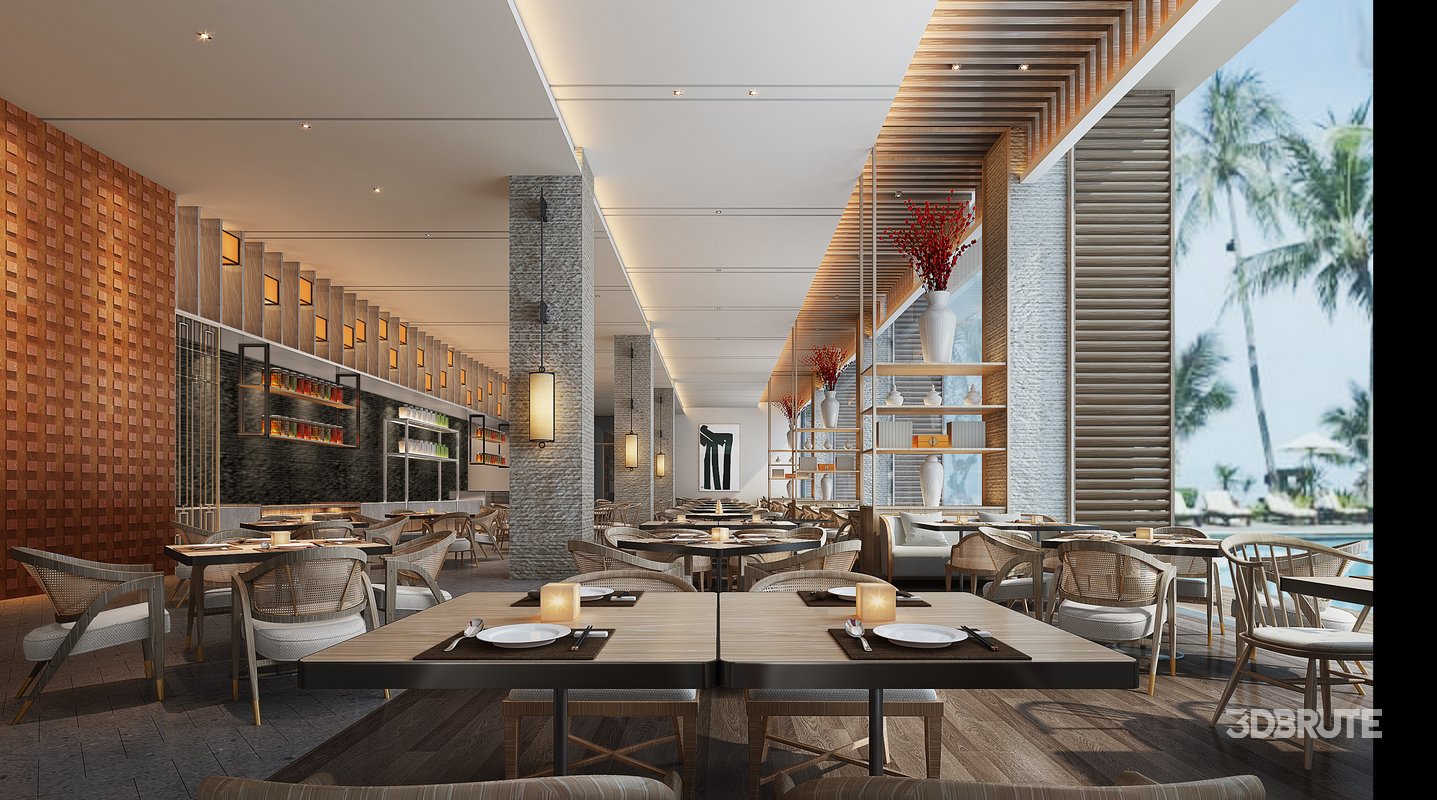 Modern Hotel Buffet Restaurant Image 1