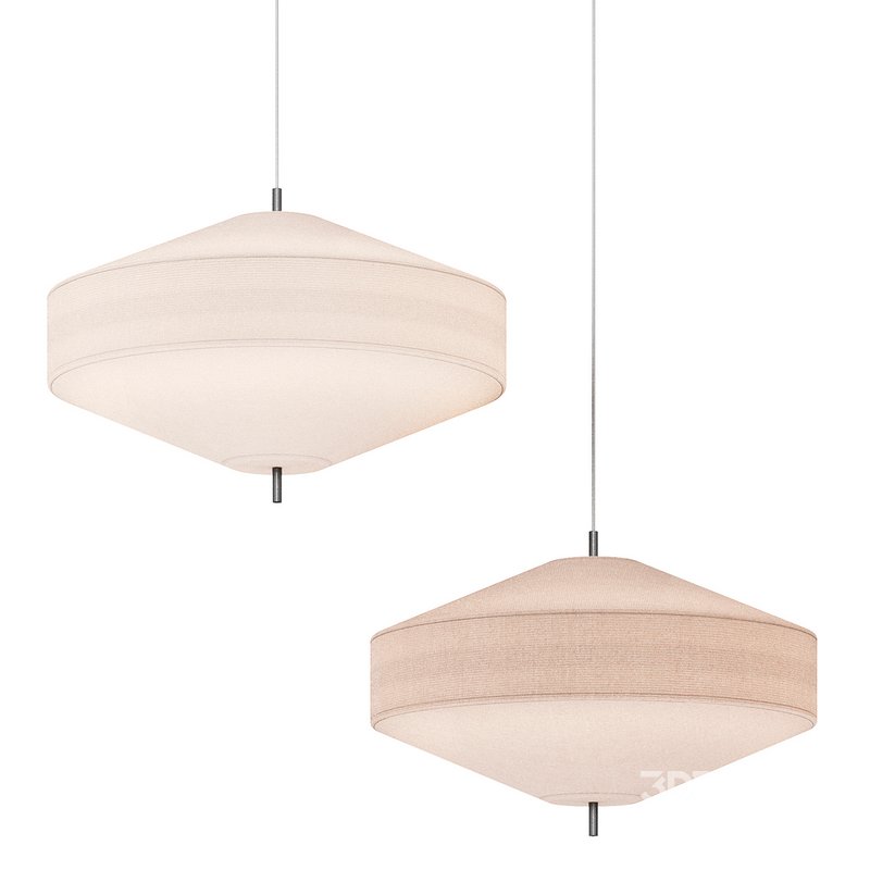 Solara large aged brass and layered natural linen pendant Image 3