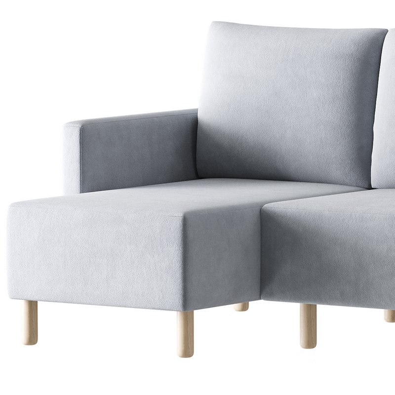 Corner sofa Beller Textile Yellow Image 2