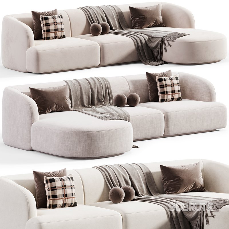 3.5 zitshoekbank Miley links velvet Image 3