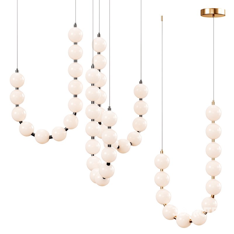 Glass Pearl Necklace Chandelier Image 4