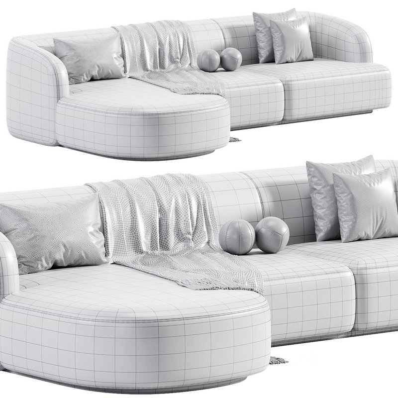 3.5 zitshoekbank Miley links velvet Image 4