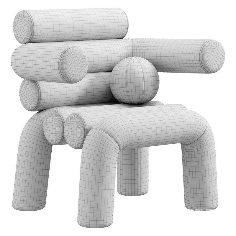 KRABBI Chair, Beige Velvet Accent Chair Image 4