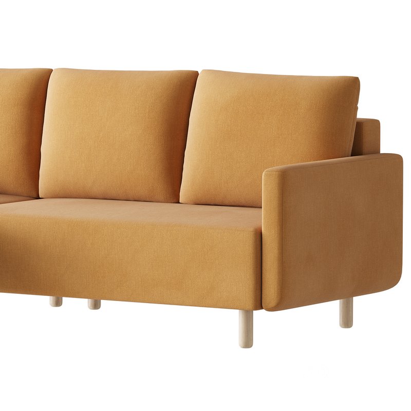 Corner sofa Beller Textile Yellow Image 9