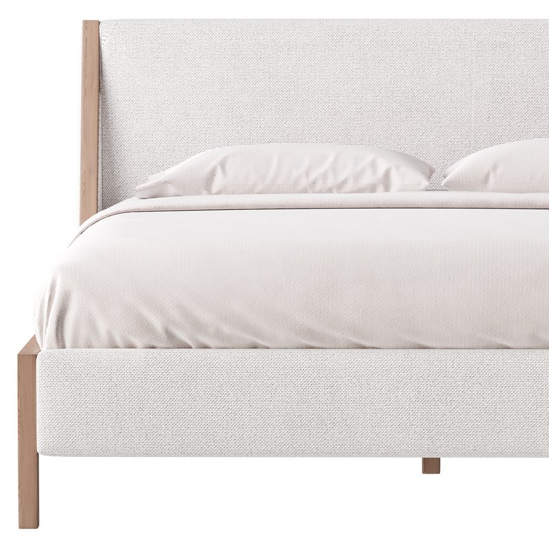 MALENA WHITE BOUCLE KING BED Image 7