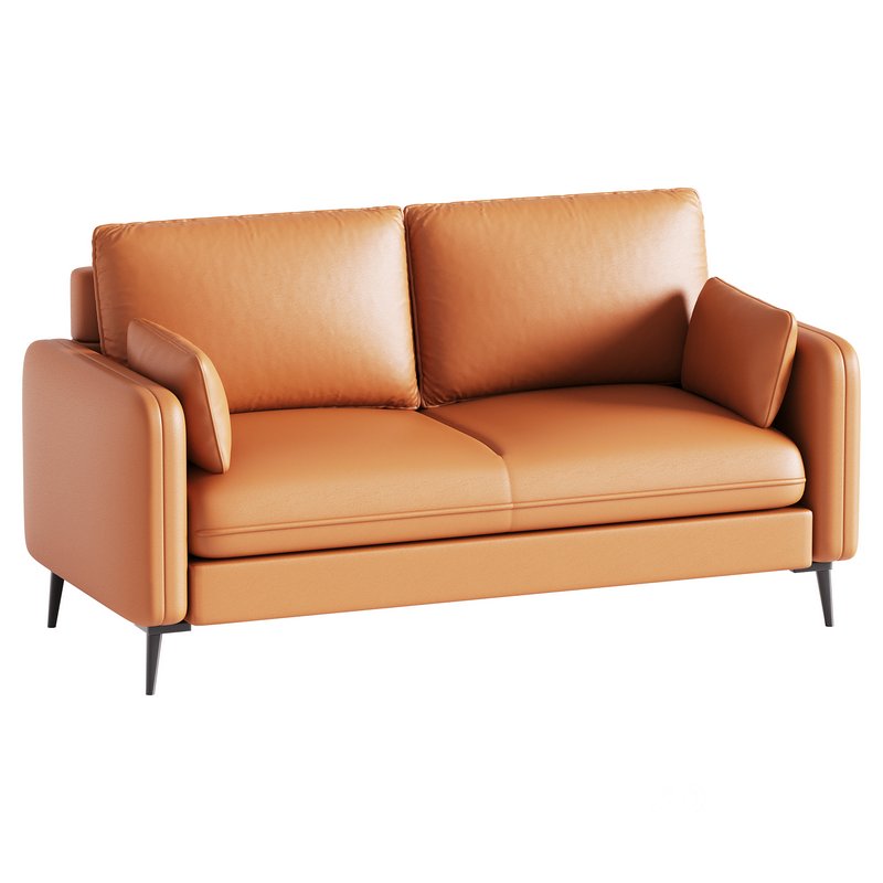 Faux Leather Sofa Image 9