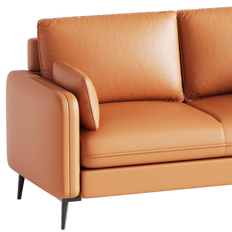 Faux Leather Sofa Image 8