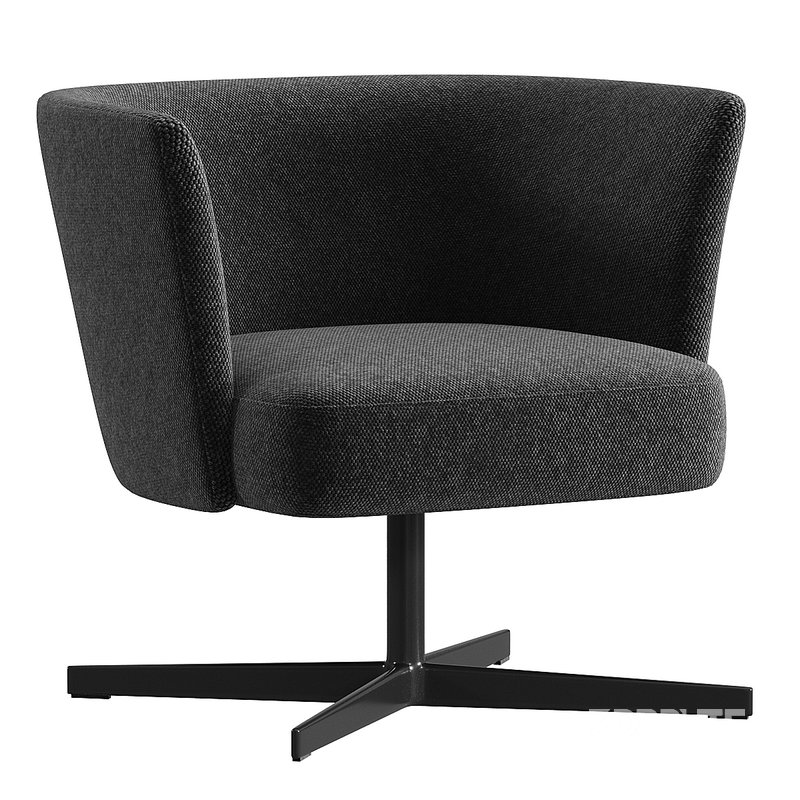 VELOUR Easy chair with spoke base By La Cividina Image 1